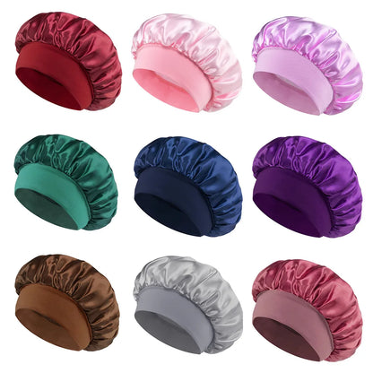 Luxury Satin Bonnet with Wide Elastic Band for Hair Protection and Comfortable Sleep