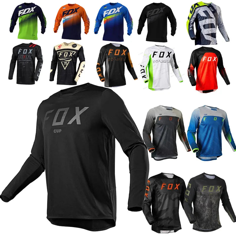 Men's Long Sleeve Motocross Jerseys with Breathable Fabric and Bold Graphic Prints for Off-Road Racing and Outdoor Sports