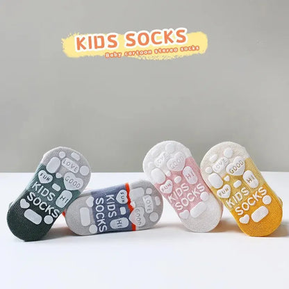 Non-Slip Toddler Socks with Fun Designs – Breathable Cotton Ankle Socks for Kids, 7-Pack