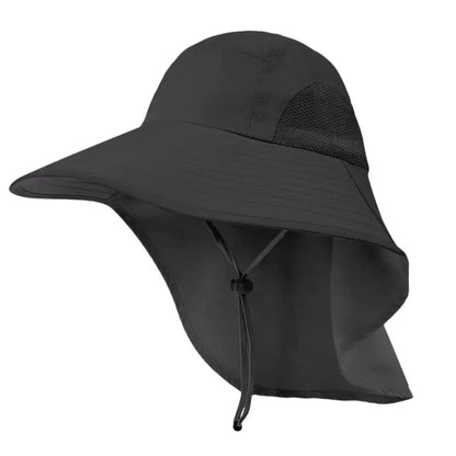 UPF 50+ Sun Protection Hat with Wide Brim and Neck Flap for Outdoor Activities and UV Shielding