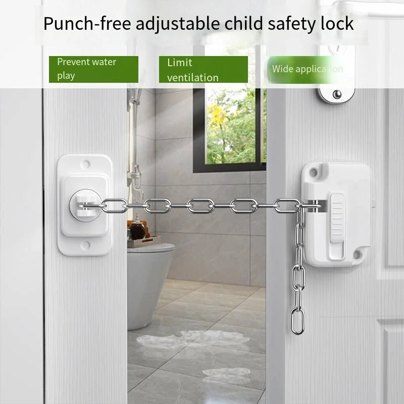 Window and Door Child Safety Lock with Sturdy Chain for Preventing Accidental Openings and Ensuring Home Safety