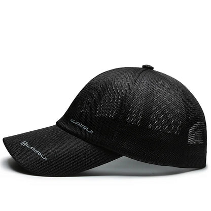 Breathable Mesh Baseball Cap with Embroidered Logo and Adjustable Fit