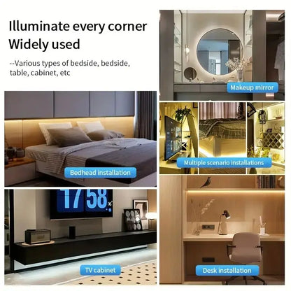 USB-Powered Touch Control LED Light Strip with Adjustable Brightness, Featuring Seamless COB Lighting Technology for Smooth and Continuous Illumination, Ideal for Home Decoration and Ambient Lighting