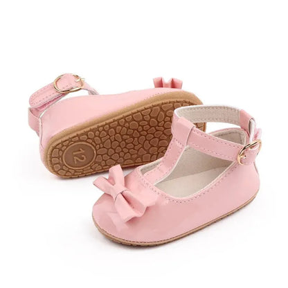 Stylish Baby Girl Mary Jane Shoes with Bow Detail and Adjustable Strap