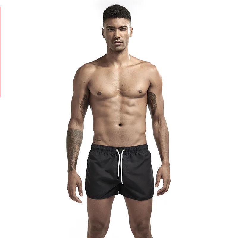 Men's Quick-Dry Swim Shorts with Elastic Waistband and Drawstring Closure