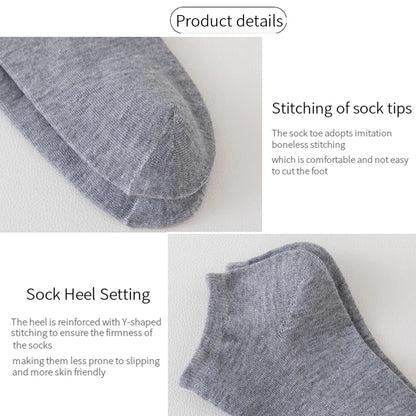 10 Pairs of Low-Cut Ankle Socks with Soft and Breathable Fabric, Ideal for Everyday Wear and Athletic Activities