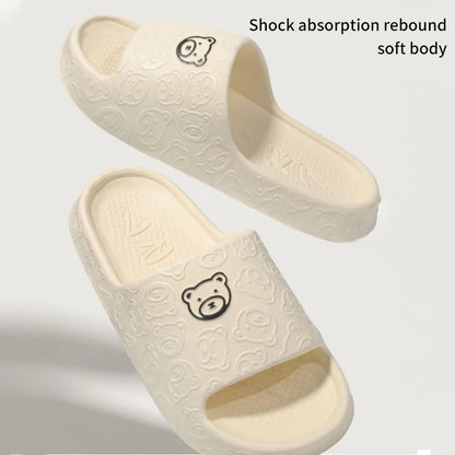 Comfortable Soft Rebound Deodorizing Slippers with Embossed Cartoon Design and Anti-Slip Sole for Indoor and Outdoor Use