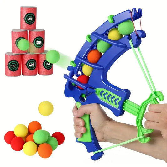 Foam Ball Blaster Set with Target Practice for Kids, Includes Soft Balls and Easy-to-Use Launcher for Safe Indoor and Outdoor Play