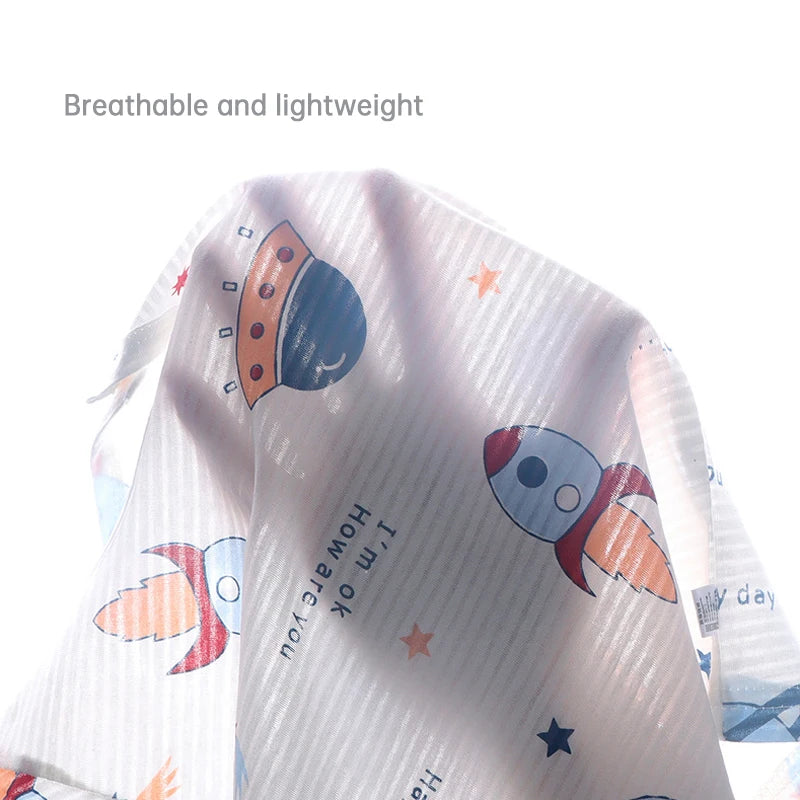 Space Adventure Kids' Pajama Set – Comfortable and Fun Sleepwear with Rocket and Planet Prints