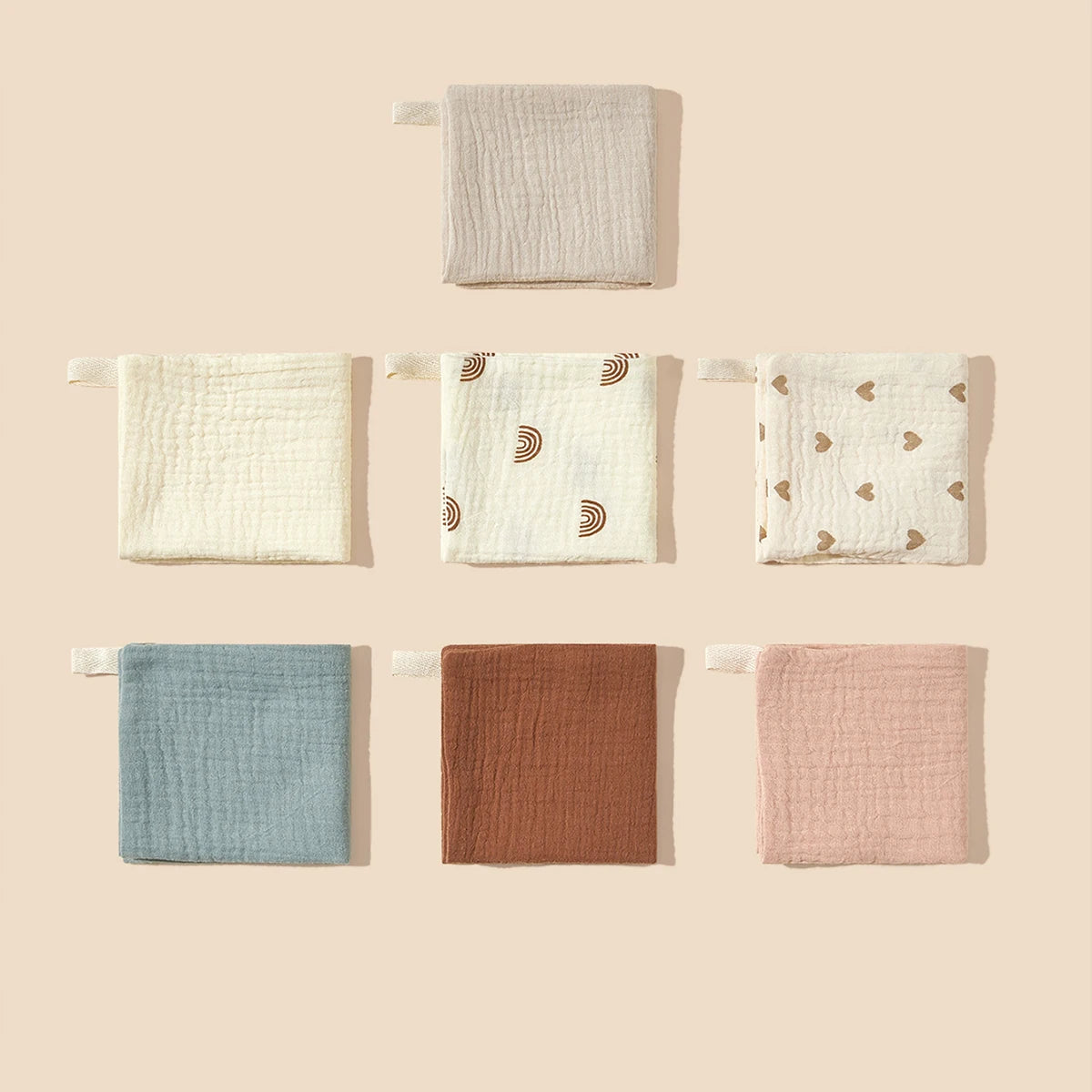 Soft Muslin Baby Washcloths Set with Cute Prints and Absorbent Material for Bath Time and Daily Use