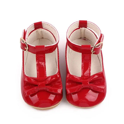 Stylish Baby Girl Mary Jane Shoes with Bow Detail and Adjustable Strap