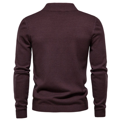 Men's Classic Crew Neck Knit Sweater with Long Sleeves