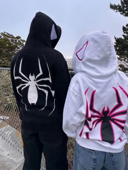 Kids' Graphic Spider Hoodie, Cozy Pullover with Unique Spider Design on Back and Side, Perfect for Casual Wear and Costume Play, Available in Various Sizes