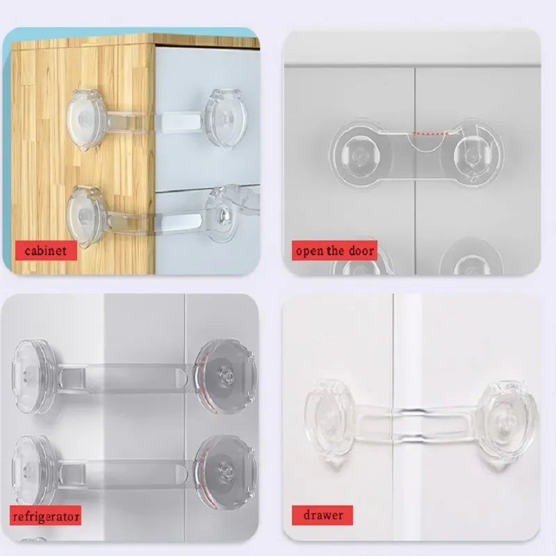 Durable Child Safety Cabinet Locks for Secure Baby Proofing - Pack of 5