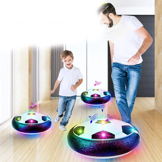 LED Hover Soccer Ball Toy with Music and Colorful Lights, Indoor Air Power Football Game for Kids and Adults, Gliding Disc for Fun and Active Play, Ideal for Family Entertainment and Physical Activity