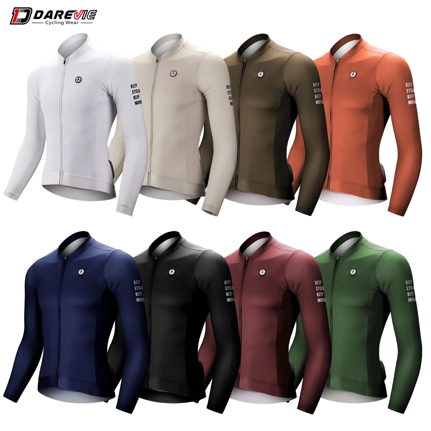 Men's Full-Zip Long Sleeve Cycling Jersey with Breathable Mesh Panels and Moisture-Wicking Fabric