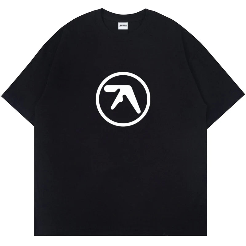 **Men's Short Sleeve 3D Print Aphex Twin Logo O-Neck T-Shirt**