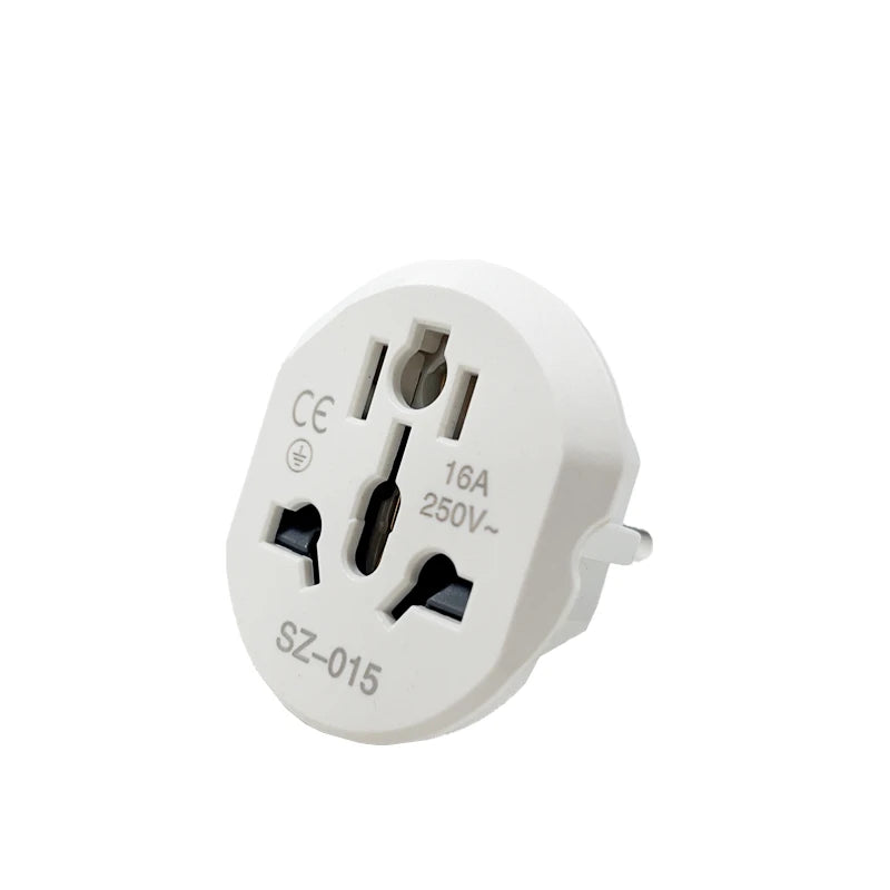 Universal Travel Power Adapter Plug with 16A 250V Rating, CE Certified, and Multi-National Compatibility for Safe and Convenient Electrical Connections