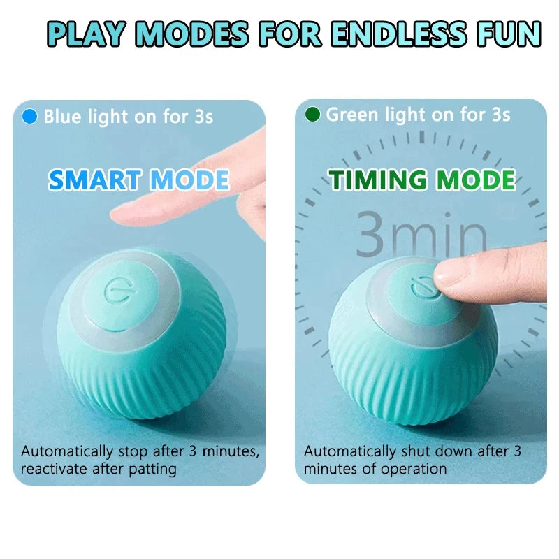 Interactive Rechargeable Rolling Ball Toy for Cats, Featuring LED Lights and Random Movement Patterns to Stimulate Play and Exercise