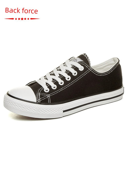 Classic Low-Top Canvas Sneakers with Durable Rubber Sole and Lace-Up Closure for Everyday Comfort and Style