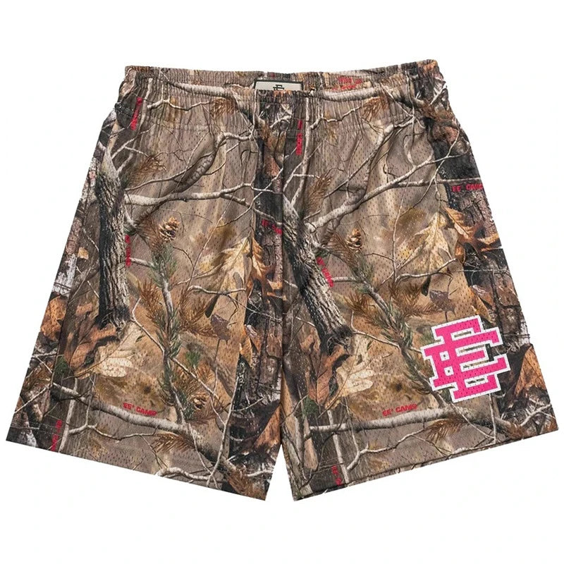 Men's Printed Sports Shorts with Elastic Waist and Drawstring Closure for Comfortable Daily Wear