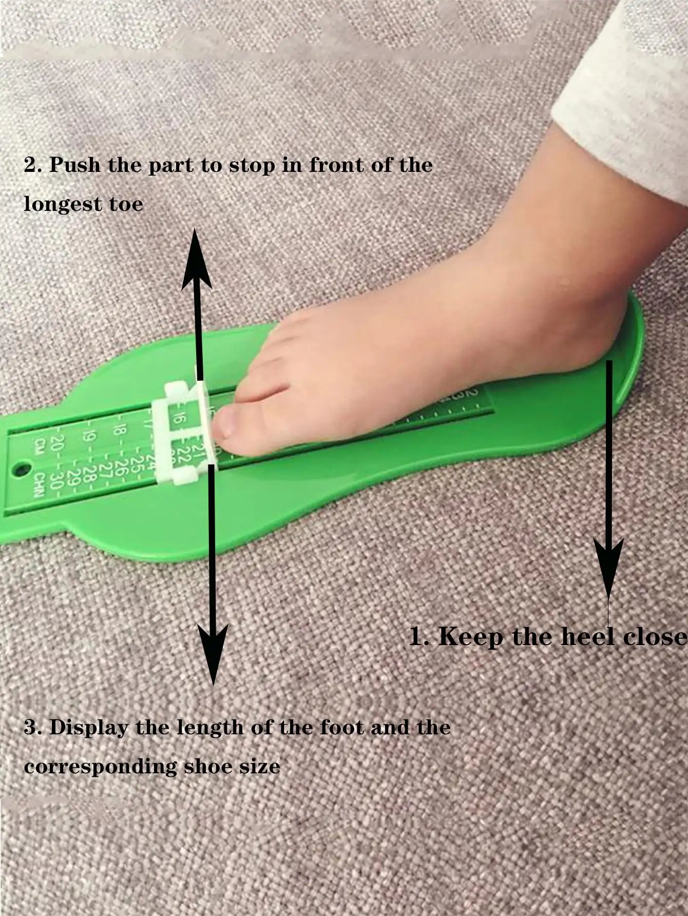 Adjustable Foot Measuring Device for Children with Accurate Size Guide and Easy-to-Use Design for Growing Feet