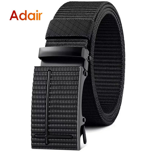 Heavy-Duty Tactical Nylon Belt with Adjustable Ratchet Buckle for Outdoor and Everyday Use