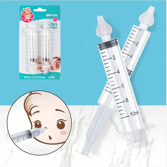 BPA-Free Baby Nasal Irrigation Syringe Set with Soft Silicone Tips, 10ml Capacity, Ideal for Gentle and Effective Nasal Cleaning, Professional Care for Infants and Toddlers