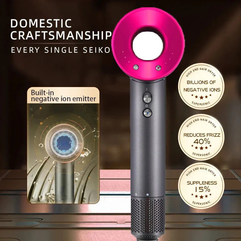 High-Speed Hair Dryer with Intelligent Temperature Control, Negative Ion Technology, and Hair Care Features for Enhanced Shine and Reduced Dryness