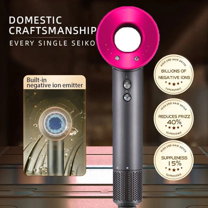 High-Speed Hair Dryer with Intelligent Temperature Control, Negative Ion Technology, and Hair Care Features for Enhanced Shine and Reduced Dryness