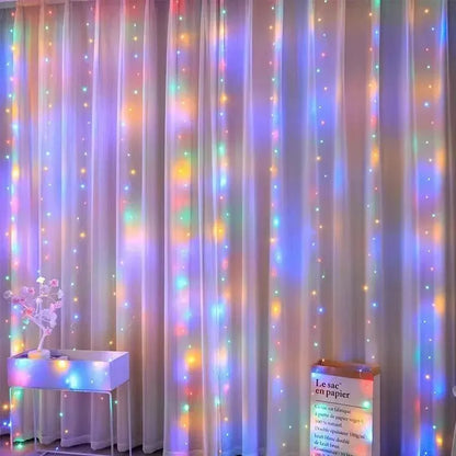 USB-Powered Curtain String Lights with Remote Control, Featuring Multiple Lighting Modes and Adjustable Brightness for Creating a Cozy and Decorative Atmosphere in Any Space