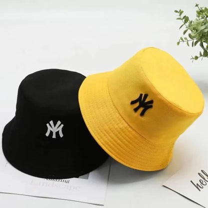 Classic Bucket Hat with Embroidered NY Logo for Trendy and Versatile Casual Wear