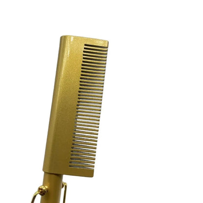 Professional High Heat Ceramic Pressing Comb with Adjustable Temperature Settings and Styling Accessories for Smooth, Straight Hair