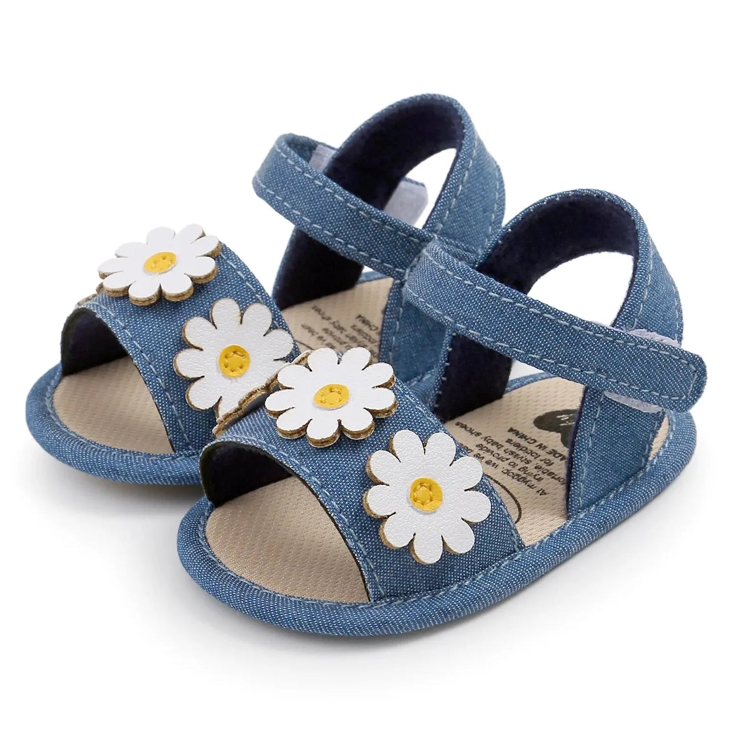 Adorable Baby Girl Sandals with Floral Accents and Adjustable Straps for Summer Wear