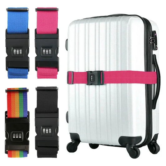 Adjustable Luggage Straps with Combination Lock, Heavy-Duty Suitcase Belts for Extra Security, Suitable for Various Luggage Sizes, Durable and Easy to Use, Ideal for Travel Safety and Organization