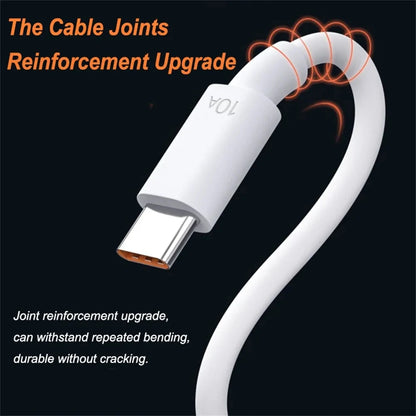 120W USB to Type-C Fast Charging Cable with 10A High Current for Rapid Power Delivery and Data Transfer