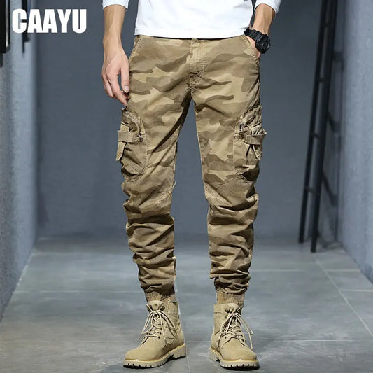 Men's Lightweight Cargo Pants with Elastic Waist and Multiple Pockets for Casual Wear