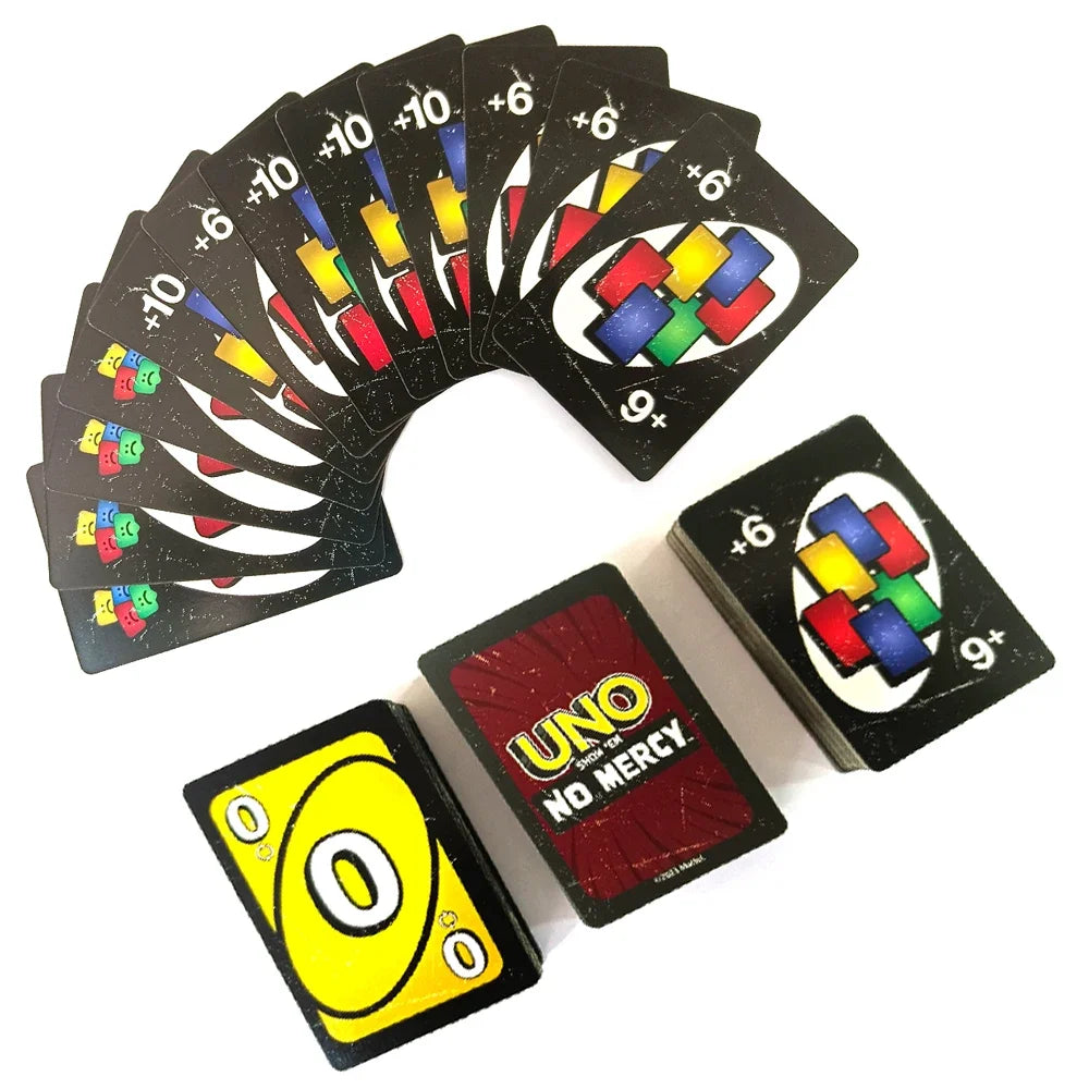 UNO Show 'Em No Mercy Edition Card Game with Ruthless and Unapologetic Gameplay for Competitive Fun