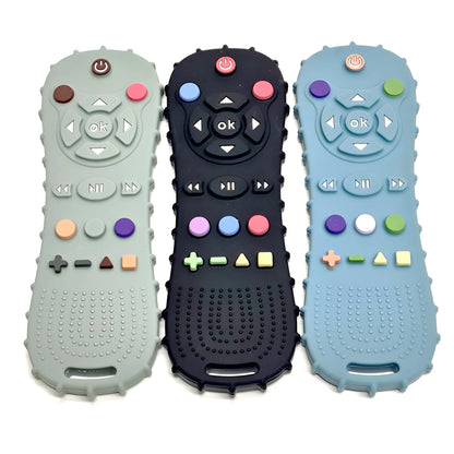 Ergonomic Silicone Remote Control Cover with Textured Grip and Colorful Button Accents