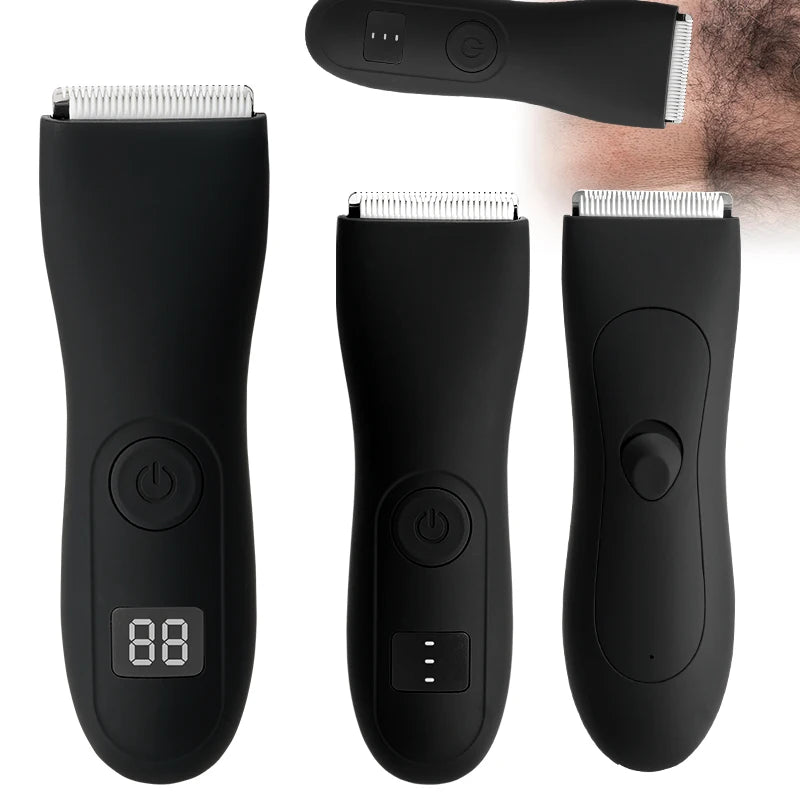 Rechargeable Electric Body Hair Trimmer with LED Display and Precision Blades for Gentle and Effective Grooming