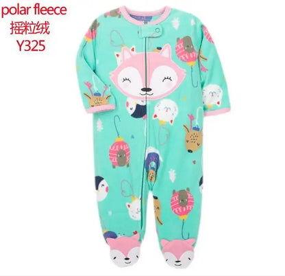 Adorable Animal-Themed Baby Footed Pajamas, Cozy Long-Sleeve Sleepers with Zipper Closure, Soft and Warm Infant Onesies, Various Cute Designs for Boys and Girls