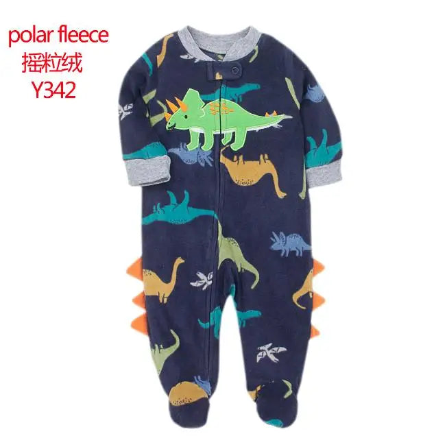 Adorable Animal-Themed Baby Footed Pajamas, Cozy Long-Sleeve Sleepers with Zipper Closure, Soft and Warm Infant Onesies, Various Cute Designs for Boys and Girls