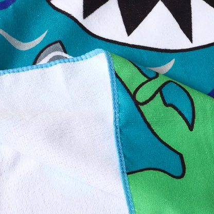 Children's Hooded Towel with Shark Design, Soft and Absorbent Bathrobe for Kids, Perfect for Beach or Pool Use