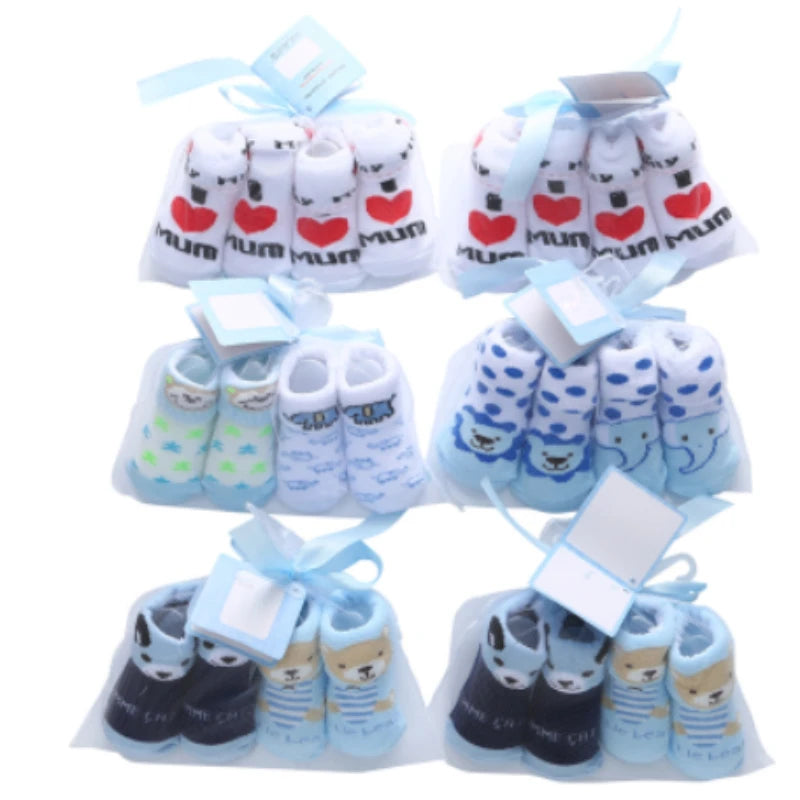 Adorable Baby Socks Gift Set - Soft and Cozy Newborn Socks with Cute Animal and Pattern Designs - Ideal for Baby Showers and New Parents