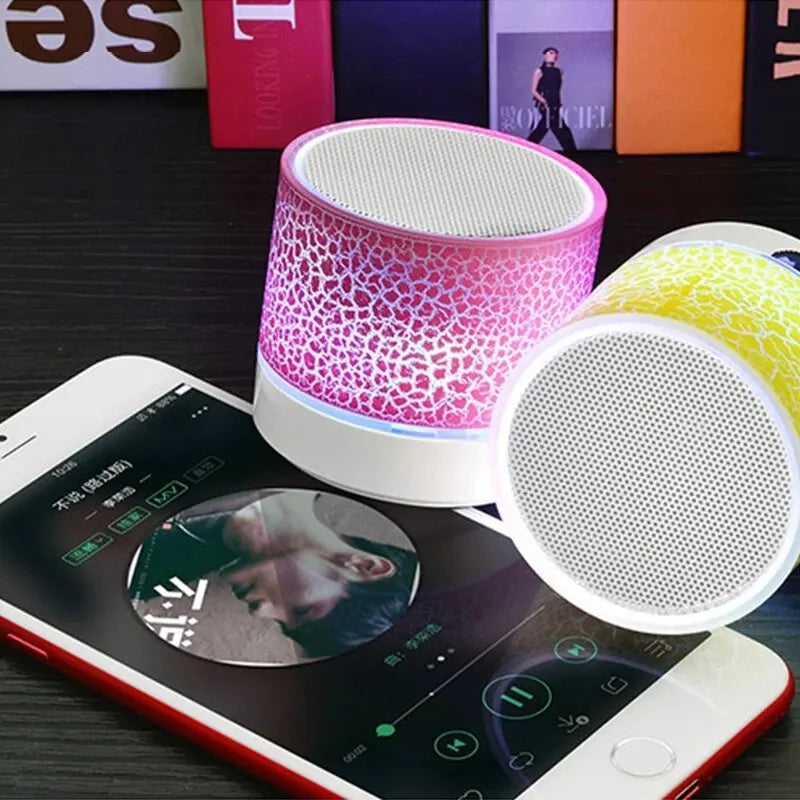 Bluetooth Speaker with Dancing LED Lights, Hands-Free Calling, and MicroSD Card Support for Portable Music Playback