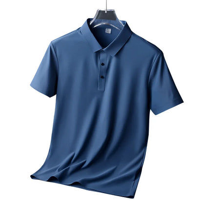 Men's Classic Polo Shirt with Button Placket and Breathable Fabric for Comfortable Casual Wear