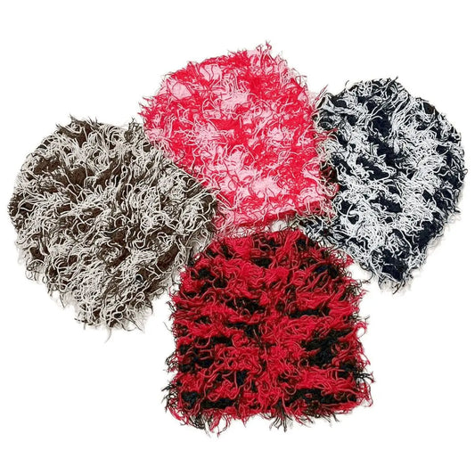 Textured Shaggy Knit Beanie with Unique Fringe Detailing for Bold and Stylish Winter Fashion