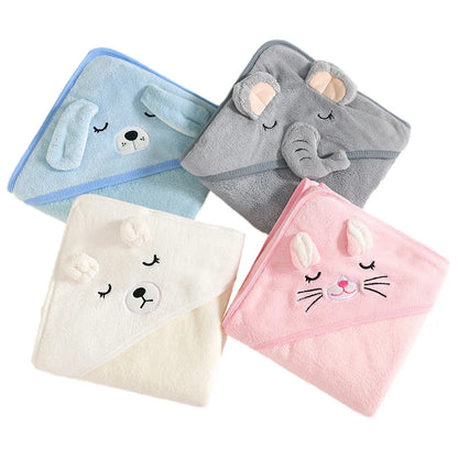 Hooded Baby Bath Towels with Adorable Animal Designs and Soft, Absorbent Material for Newborns and Toddlers