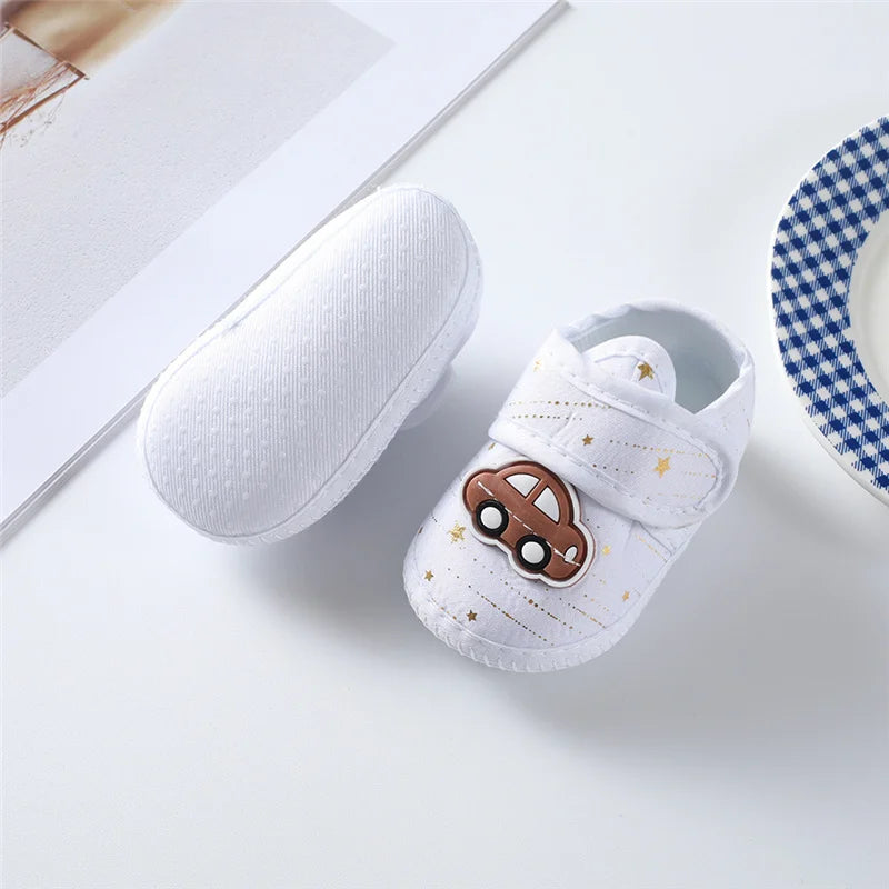 Adorable Baby First Walker Shoes with Cute Cartoon Decorations, Anti-Slip Sole, and Comfortable Fit for Infants and Toddlers