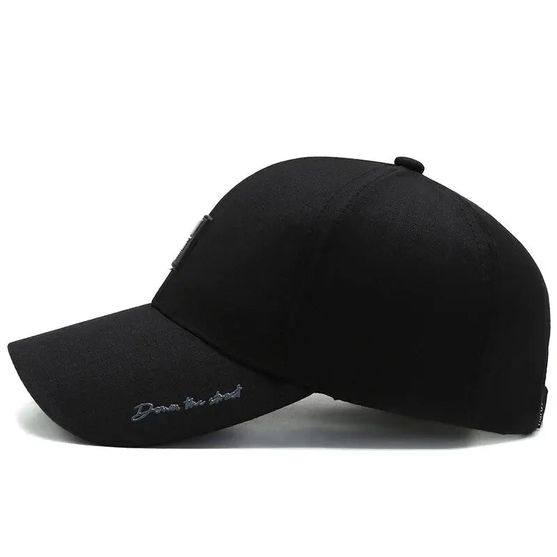 Classic Washed Cotton Baseball Cap with Minimalist Embroidered Design and Adjustable Strap